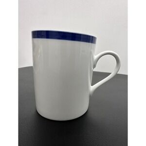 Williams Sonoma Brasserie 12oz Mug White Porcelain Green Band Japan